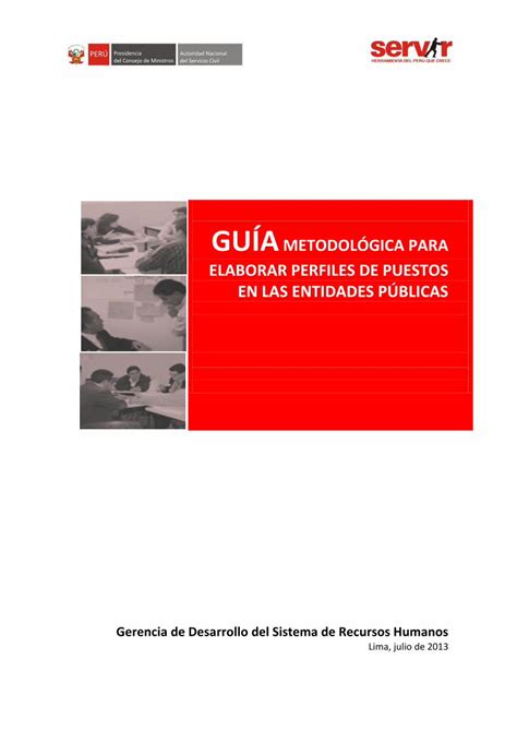 Pdf Gu A Metodol Gica Para Elaborar Perfiles De Puestos Pdf