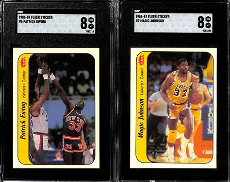 Lot Detail 1986 87 Fleer Basketball Partial Sticker Set 9 Of 11