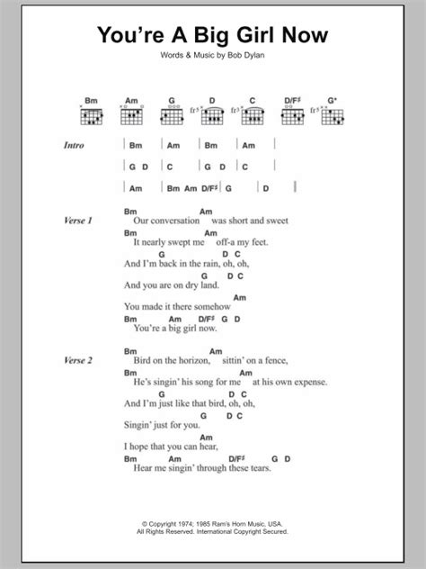 You're A Big Girl Now by Bob Dylan - Guitar Chords/Lyrics - Guitar Instructor