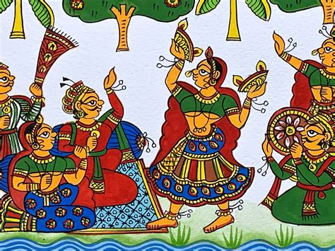 Woman Folk Dancing | Colourful Traditional Art | Phad Painting by ...