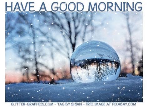 Have A Good Morning Snowing Animated Text In Glitter Text