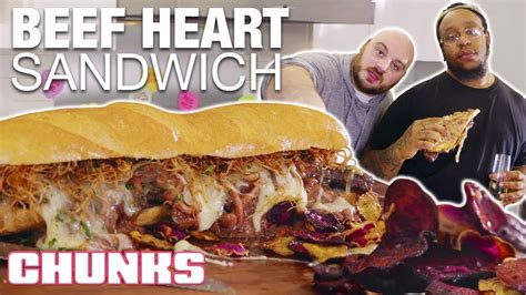 Epic Valentines Day Meal Gigantic Beef Heart Sandwich Chunks