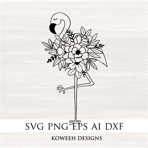 Floral Flamingo Svg Flamingo Svg Flamingo Monogram Floral Svg