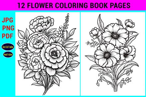 Beautiful Flower Coloring Pages Graphic By Mehedi Hassan Creative Fabrica