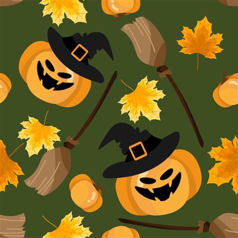 Premium Vector Halloween Seamless Pattern