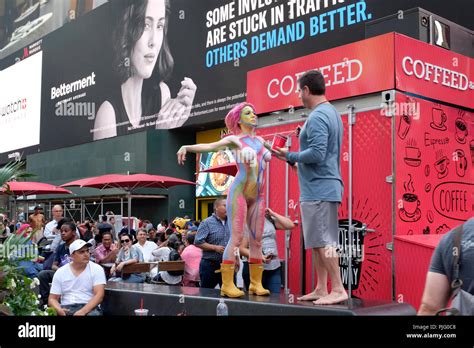 Nude Body Painting In Times Square New York City Stock Photo Alamy