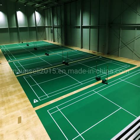 Maunsell Plastic PVC Elasticity Vinyl Sports Flooring For Badminton