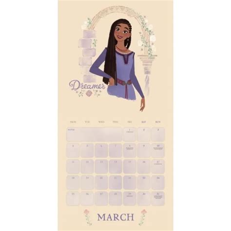 Calendario Disney Wish Quadrato Da Appendere A Parete Mese Per