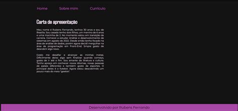 Desafio Curr Culo Html E Css Cabe Alho Footer E Vari Veis Css