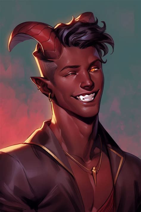 Red Tiefling In 2023 Fantasy Art Men Dungeons And Dragons Characters