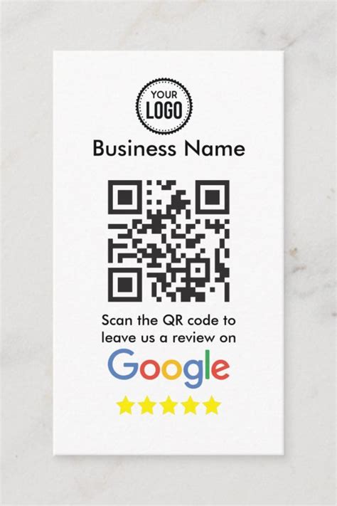 Google Reviews With QR Code And Business Logo Enclosure Card Zazzle