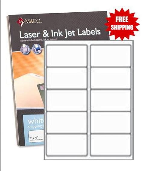 Maco Ml White Laser Inkjet Shipping Address Labels X Box Of