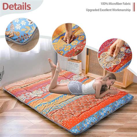 Maxyoyo Bohemian Retro Floor Mattress Vintage Floral Japanese Futon