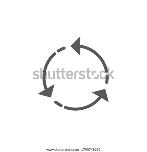 Three Arrows Cycle Vector Icon Symbol Stock Vector Royalty Free