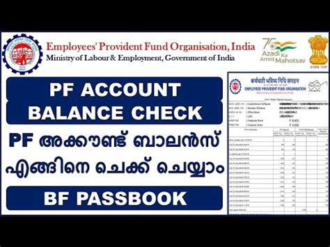 Pf Balance Check Online Pf Passbook Details Epf Passbook Balance