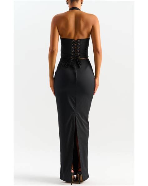 Naked Wardrobe Far From Casual Maxi Skirt In Black Lyst