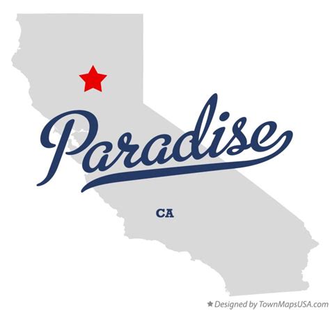 Map of Paradise, Butte County, CA, California