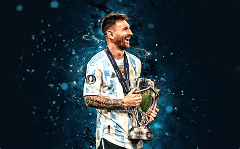 Download wallpapers Lionel Messi with cup, 4k, 2022, Argentina national ...