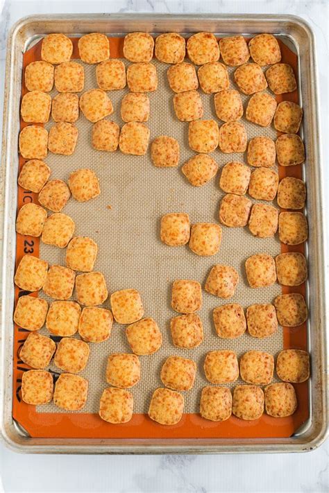 Baked Homemade Cheese Crackers On The Pan Right Out Of The Oven Party