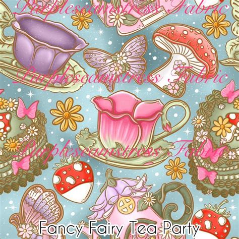 Fancy Fairy Tea Party Purpleseamstress Fabric