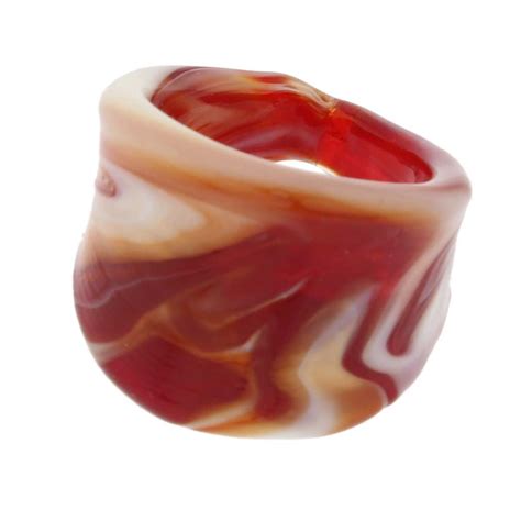 Murano Rings Venetian Marble Ring Red