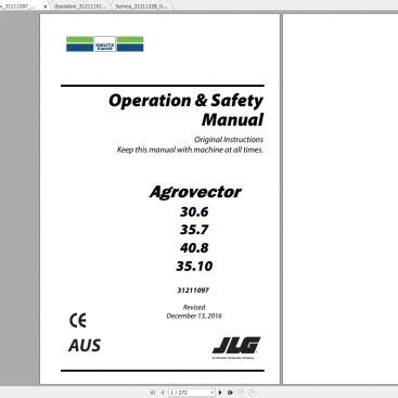 Jlg Deutz Fahr Agrovector Operators Service Parts Manuals