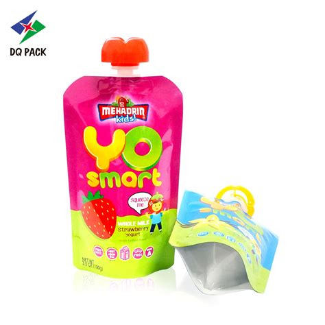 Dq Pack Custom Printed Plastic Bags Stand Up Pouch With Spout For Baby