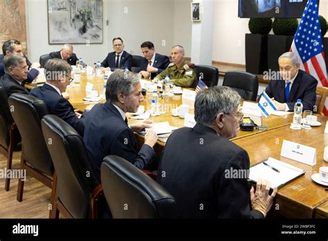 Tel Aviv Israel Januar Us Au Enminister Antony Blinken H Rt