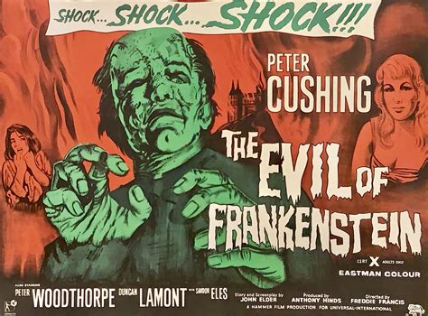 Movie Poster Hammer Horror Films Horror Movie Art Frankenstein