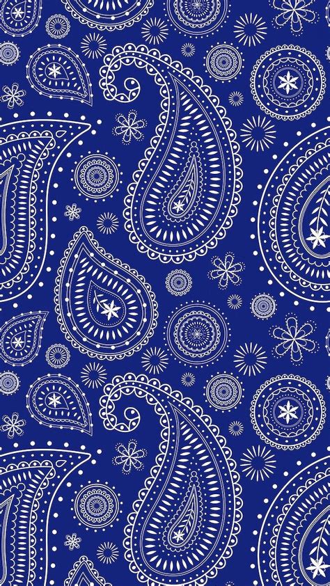 Blue Paisley Mobile Wallpaper Traditional Indian Pattern Illustration