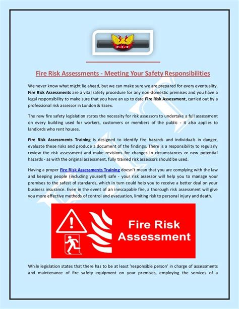 Fire Risk Assessments Meeting Your Safety Responsibilities