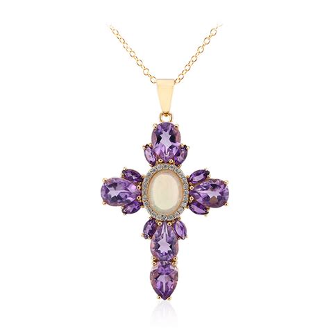 Thiopischer Welo Opal Amethyst Vergoldete Halskette