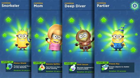 Minion Rush All Minions Upgrade Snorkeler And Mom And Deep Diver And