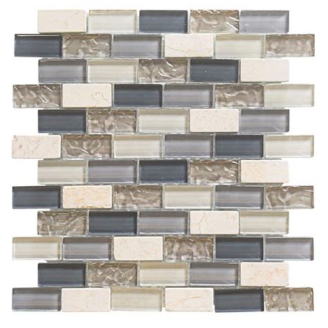 Jeffrey Court Cedar Cove 12 In X 12 In X 8 Mm Glass Travertine Mosaic