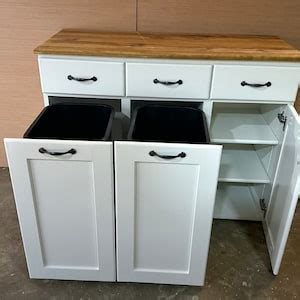 Double Trash Can Cabinet With Storage - Etsy