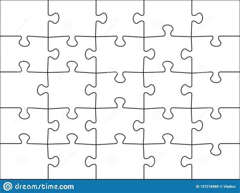 Illustration about Puzzles grid 5x5. Template jigsaws detail frame 25 pieces. Assemble jigsaw ...