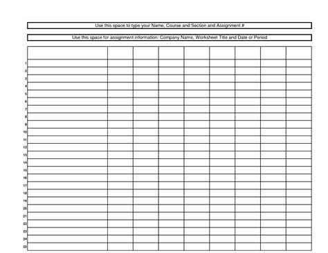 Column Templates Printable Word Searches