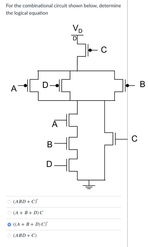 Solved For The Combinational Circuit Shown Below Determine