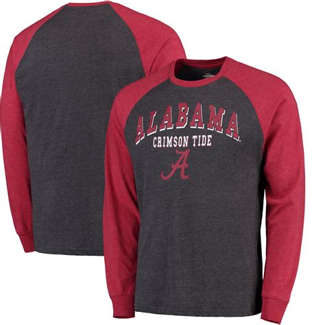 Colosseum Alabama Crimson Tide Heathered Gray Olympus Raglan Long