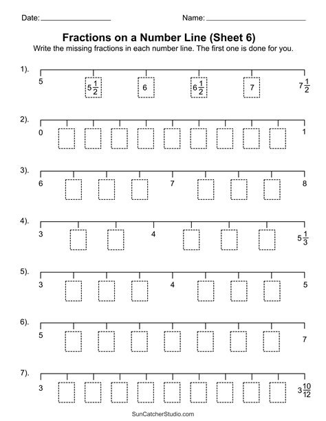 Fractions on a Number Line (Printable Worksheets) – DIY Projects, Patterns, Monograms, Designs ...