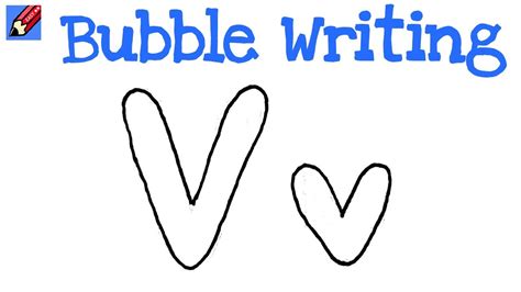 How To Draw Bubble Writing Real Easy Letter V Youtube