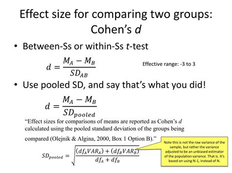 PPT - Effect Size Tutorial: Cohen’s d and Omega Squared PowerPoint Presentation - ID:2293243