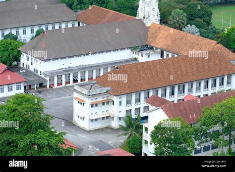 An Aerial Shot Of The Victoria Institution Buildings Roofs In Kuala