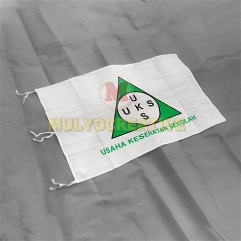 Bendera Ukuran Besar Uks Logo Usaha Kesehatan Sekolah Putih Halus