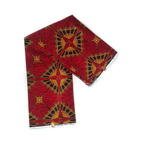 Red Sekhele African Print Fabric Ankara African Print Fabric And