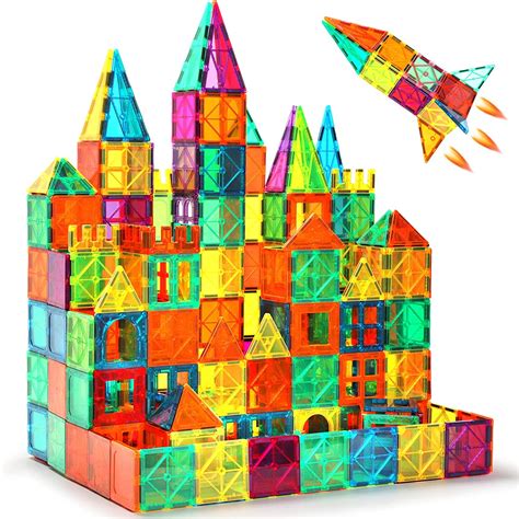 Anbalulu Magnetic Tiles 63pcs Magnetic Blocks For Kids