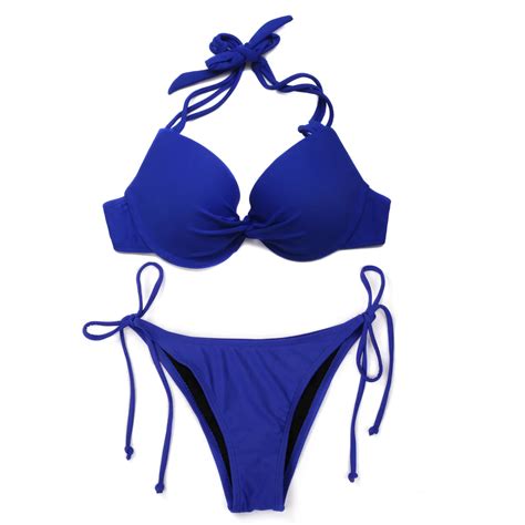 Blue Bra Sexy Swimsuit Sapphire Blue Bikini Bikini Biquini Bandeau Sexy Pleated Women Swimsuit