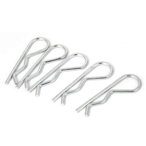 SOURCING MAP Goupille Fendue Ressort 3mm x 66mm R Clip 5Pcs Argenté