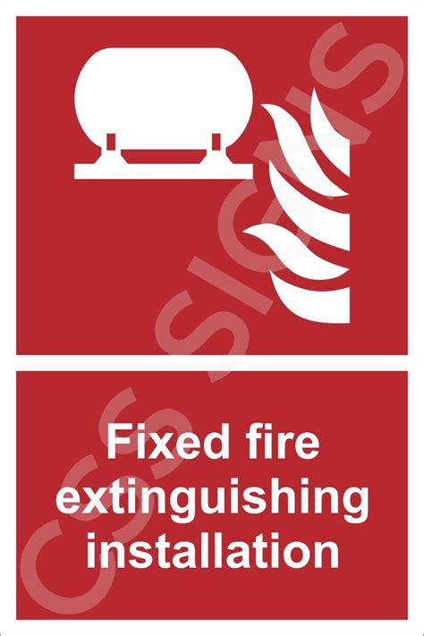 Fixed Fire Extinguishing Installation Sign Sign Shop Ireland Css Signs