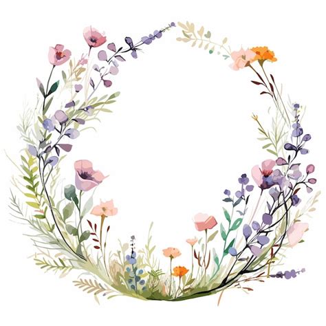 Un Ramo De Flores Silvestres Vector Premium